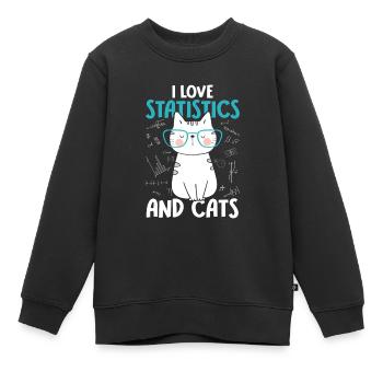 Ich Liebe Katzen - Statistik - Kinder Premium Organic Sweatshirt - Schwarz - Vorne - AI Model Kid Female (0cm)