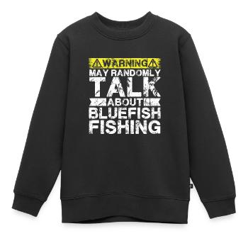 Angeln - Bluefish -Fisch - Kinder Premium Organic Sweatshirt - Schwarz - Vorne - AI Model Kid Female (0cm)