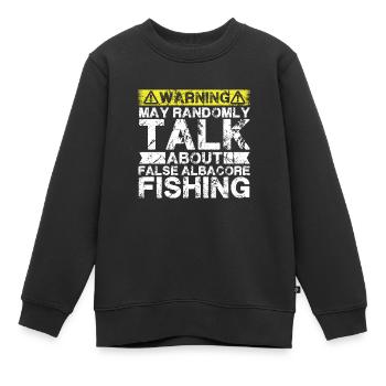 Fishing - False Albacore Fish - Kids Premium Organic Sweatshirt - black - Front - AI Model Kid Female (0cm)