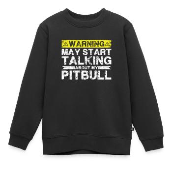 Speaking of pit bull - Kids Premium Organic Sweatshirt - black - Front - AI Model Kid Female (0cm)