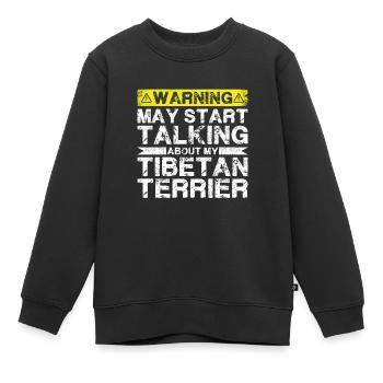 En parlant de terriers tibétains - Sweat Premium enfant bio - noir - Devant - AI Model Kid Female (0cm)
