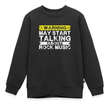 Über Rockmusik Sprechen - Kinder Premium Organic Sweatshirt - Schwarz - Vorne - AI Model Kid Female (0cm)