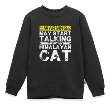 En parlant de chats de l’Himalaya - Sweat Premium enfant bio - noir - Devant - AI Model Kid Female (0cm)