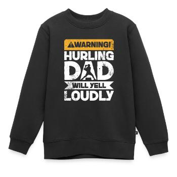 Warnung Schreien - Schleudert Vater - Kinder Premium Organic Sweatshirt - Schwarz - Vorne - AI Model Kid Female (0cm)