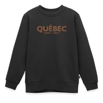 Coordonnées de la ville canadienne - Québec - Sweat Premium enfant bio - noir - Devant - AI Model Kid Female (0cm)