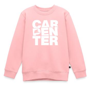 Menuiserie - Charpentier - Sweat Premium enfant bio - rose - Devant - AI Model Kid Female (0cm)