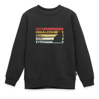 Bester Vater Aller Zeiten - Himalaya -Katze - Kinder Premium Organic Sweatshirt - Schwarz - Vorne - AI Model Kid Female (0cm)