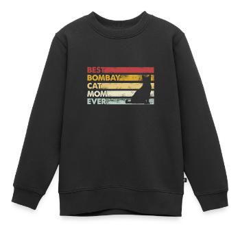 Meilleure mère de tous les temps - Bombay Cat - Sweat Premium enfant bio - noir - Devant - AI Model Kid Female (0cm)