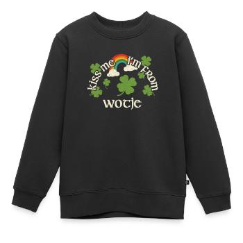 Embrasse-moi - Saint-Patrick Wotje - Sweat Premium enfant bio - noir - Devant - AI Model Kid Female (0cm)