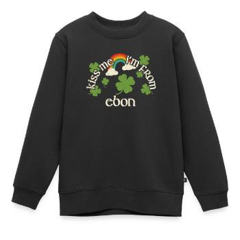 Küss mich - St. Patricks Day Ebon - Kinder Premium Organic Sweatshirt - Schwarz - Vorne - AI Model Kid Female (0cm)