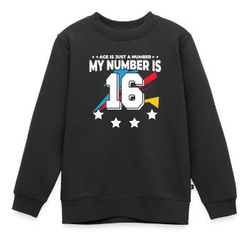 L’âge n’est qu’un chiffre – 16e anniversaire - Sweat Premium enfant bio - noir - Devant - AI Model Kid Female (0cm)