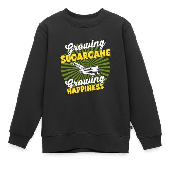Croissance de la culture - L’agriculteur récolte la canne à sucre - Sweat Premium enfant bio - noir - Devant - AI Model Kid Female (0cm)