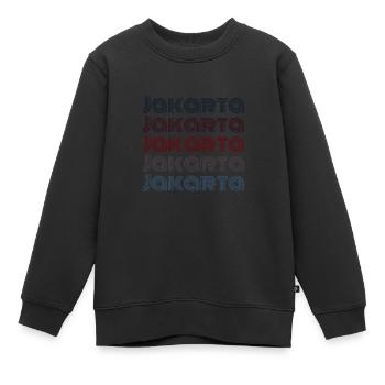 Vintage Indonesia Stadt - Retro Jakarta - Kinder Premium Organic Sweatshirt - Schwarz - Vorne - AI Model Kid Female (0cm)
