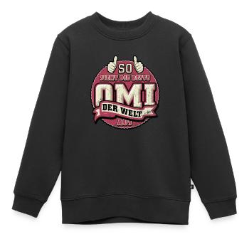 So sieht die beste Omi der Welt aus - Kinder Premium Organic Sweatshirt - Schwarz - Vorne - AI Model Kid Female (0cm)