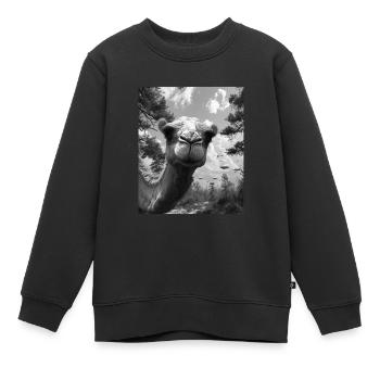 Selfie - Alien Selfie Camel UFO - Sweat Premium enfant bio - noir - Devant - AI Model Kid Female (0cm)