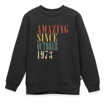 oktober 1973 Jahrestag oktober 1973 oktober - Kinder Premium Organic Sweatshirt - Schwarz - Vorne - AI Model Kid Female (0cm)