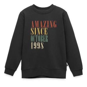 oktober 1998 Jahrestag oktober 1998 oktober - Kinder Premium Organic Sweatshirt - Schwarz - Vorne - AI Model Kid Female (0cm)