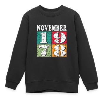 Novembre 1978 Anniversaire Novembre 1978 Novembre - Sweat Premium enfant bio - noir - Devant - AI Model Kid Female (0cm)