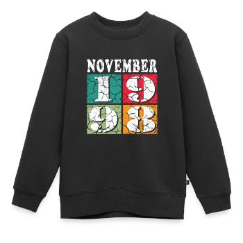 november 1998 anniversary november 1998 november - Kids Premium Organic Sweatshirt - black - Front - AI Model Kid Female (0cm)