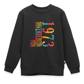 november 1973 anniversary november 1973 november - Kids Premium Organic Sweatshirt - black - Front - AI Model Kid Female (0cm)