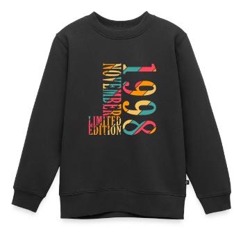 Novembre 1998 Anniversaire Novembre 1998 Novembre - Sweat Premium enfant bio - noir - Devant - AI Model Kid Female (0cm)