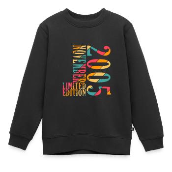 Novembre 2005 Anniversaire Novembre 2005 Novembre - Sweat Premium enfant bio - noir - Devant - AI Model Kid Female (0cm)