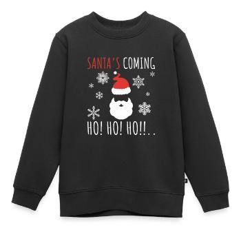 Père Noël, Christ Père Noël, Nicolas - Sweat Premium enfant bio - noir - Devant - AI Model Kid Female (0cm)
