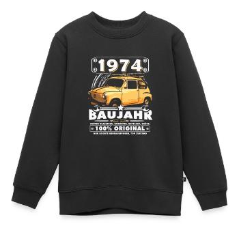Baujahr - 1974 - Kinder Premium Organic Sweatshirt - Schwarz - Vorne - AI Model Kid Female (0cm)