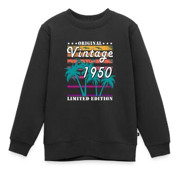 Vintage 1950's Birthday Gift 1950's - Kids Premium Organic Sweatshirt - black - Front - AI Model Kid Female (0cm)