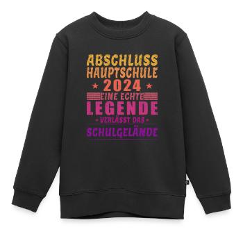 Abschluss Hauptschule 2024 - Legende Schulgelände - Kinder Premium Organic Sweatshirt - Schwarz - Vorne - AI Model Kid Female (0cm)