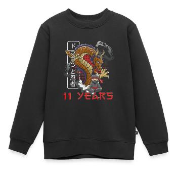 11. Geburtstag Junge Ninja 11 Jahre Ninja Kostüm - Kinder Premium Organic Sweatshirt - Schwarz - Vorne - AI Model Kid Female (0cm)