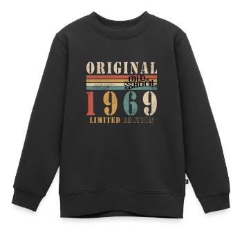 Old School 1969 - Né en 1969 - Sweat Premium enfant bio - noir - Devant - AI Model Kid Female (0cm)