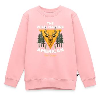 USA Flagge HirschJagd Emblem amerikanischen Jäger - Kinder Premium Organic Sweatshirt - Rosa - Vorne - AI Model Kid Female (0cm)
