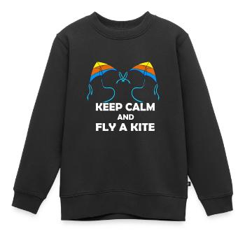 Drachenfliegen Drachen steigen Lenkdrachen - Kinder Premium Organic Sweatshirt - Schwarz - Vorne - AI Model Kid Female (0cm)