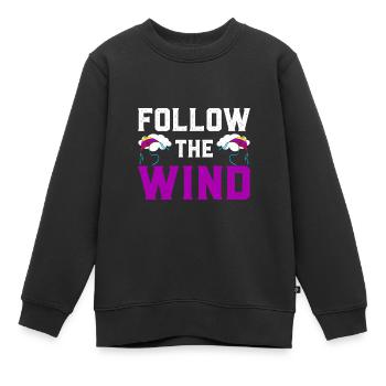Drachenfliegen Spruch Drachensteigen Geschenk - Kinder Premium Organic Sweatshirt - Schwarz - Vorne - AI Model Kid Female (0cm)