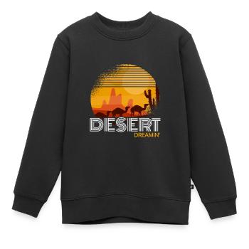 Désert - Sweat Premium enfant bio - noir - Devant - AI Model Kid Female (0cm)