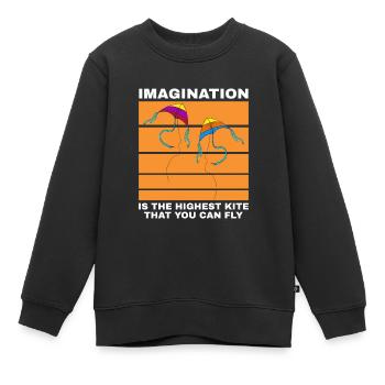 Drachenfliegen Drachensteigen Spruch Geschenk - Kinder Premium Organic Sweatshirt - Schwarz - Vorne - AI Model Kid Female (0cm)