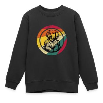 Golden Retriever - Kids Premium Organic Sweatshirt - black - Front - AI Model Kid Female (0cm)