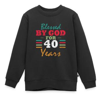 40 ans 40e anniversaire - Sweat Premium enfant bio - noir - Devant - AI Model Kid Female (0cm)