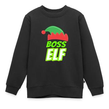 Chef Elf Chef Elf Geschenk - Kinder Premium Organic Sweatshirt - Schwarz - Vorne - AI Model Kid Female (0cm)