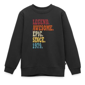 Légende 1979 Anniversaire Légendaire depuis 1979 - Sweat Premium enfant bio - noir - Devant - AI Model Kid Female (0cm)