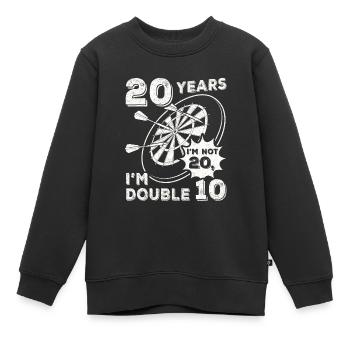 Ich bin nicht 20 ich bin Doppel 10 Geburtstag Dart - Kinder Premium Organic Sweatshirt - Schwarz - Vorne - AI Model Kid Female (0cm)
