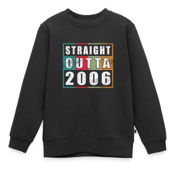 straight 2006 outta - Kinder Premium Organic Sweatshirt - Schwarz - Vorne - AI Model Kid Female (0cm)