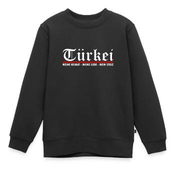 Türkei - Geburtsort Heimat Geschenkidee - Kinder Premium Organic Sweatshirt - Schwarz - Vorne - AI Model Kid Female (0cm)