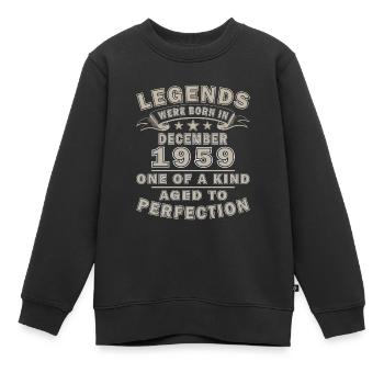 Décembre 1959 Anniversaire Décembre 1959 Décembre - Sweat Premium enfant bio - noir - Devant - AI Model Kid Female (0cm)