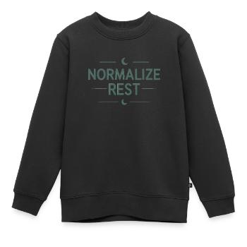 FAITES UNE PAUSE - TIME OUT RELAXATION DICTONS - Sweat Premium enfant bio - noir - Devant - AI Model Kid Female (0cm)