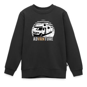 Wohnmobil Ad-Van-Ture - Kinder Premium Organic Sweatshirt - Schwarz - Vorne - AI Model Kid Female (0cm)