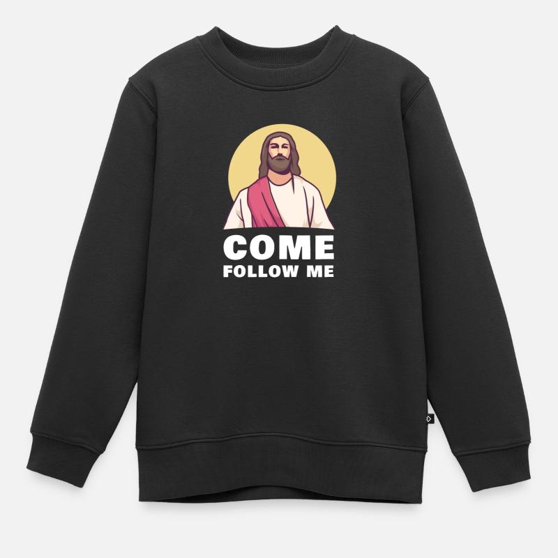 Jésus-Christ Follow me - Sweat Premium enfant bio - noir