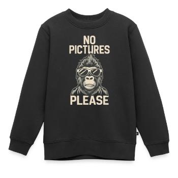 Keine Bilder bitte - Kinder Premium Organic Sweatshirt - Schwarz - Vorne - AI Model Kid Female (0cm)