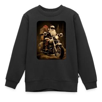 Rouleau de Père Noël Chooper pour Noël - Sweat Premium enfant bio - noir - Devant - AI Model Kid Female (0cm)
